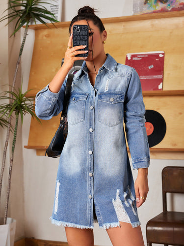 EB | Zerrissene Jeansjacke für Frauen - Stylisch und Lässig