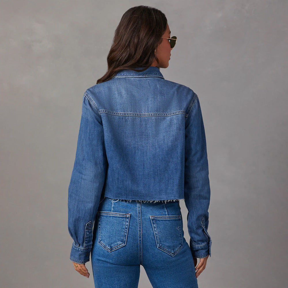 Damen Trendige Kurzjeansjacke EB