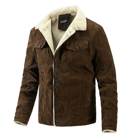 Herren kuschelige Cord-Jacke mit warmem Futter EB