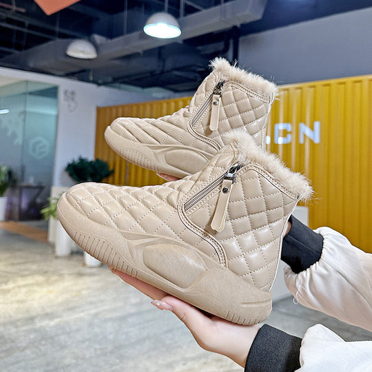 Damen modische Winterstiefel mit isolierendem Futter und praktischem Reißverschluss EB
