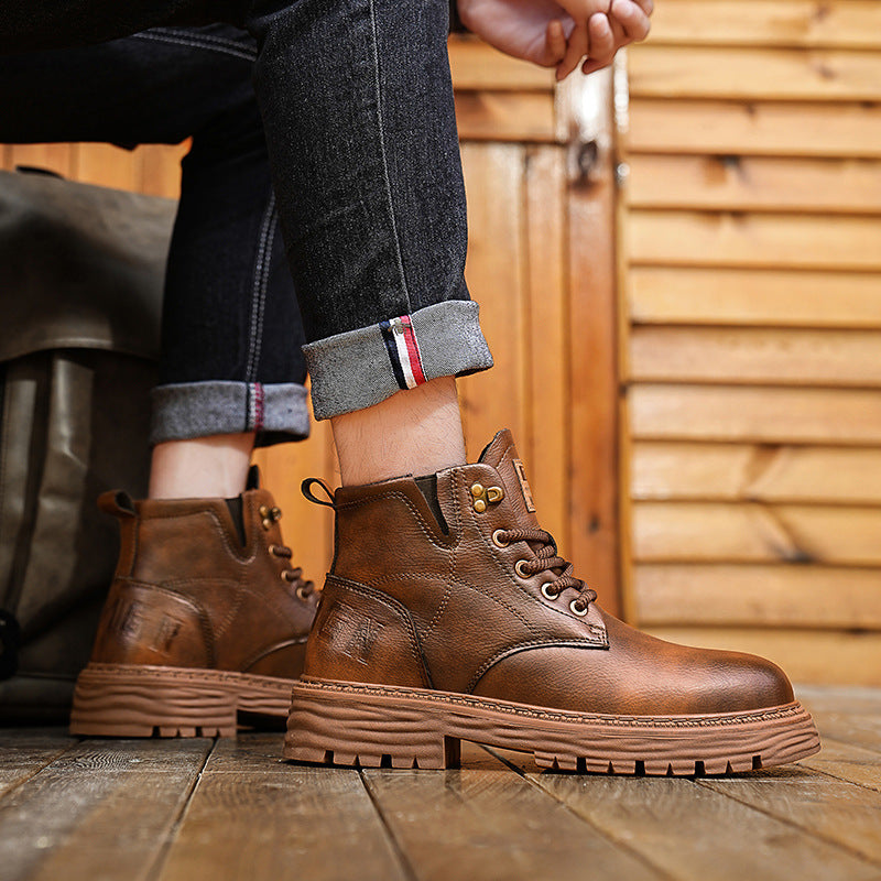Damen robuste Schnürboots aus hochwertigem Kunstleder EB