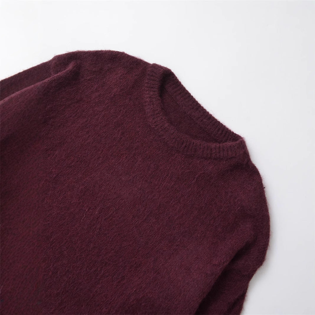 Damen Grobstrickpullover mit lässigem Schnitt und weitem Rundhalsausschnitt EB