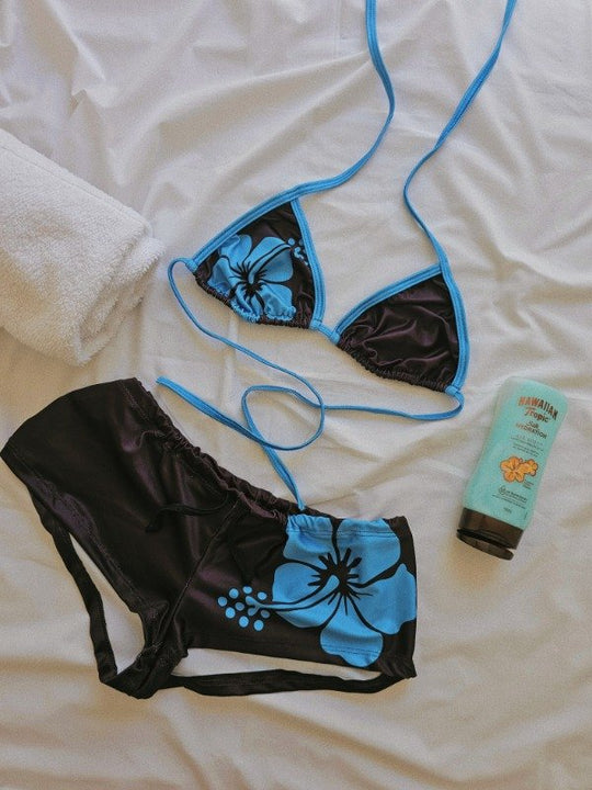 Damen-Bikini-Set mit floralem Design und verstellbaren Trägern EB