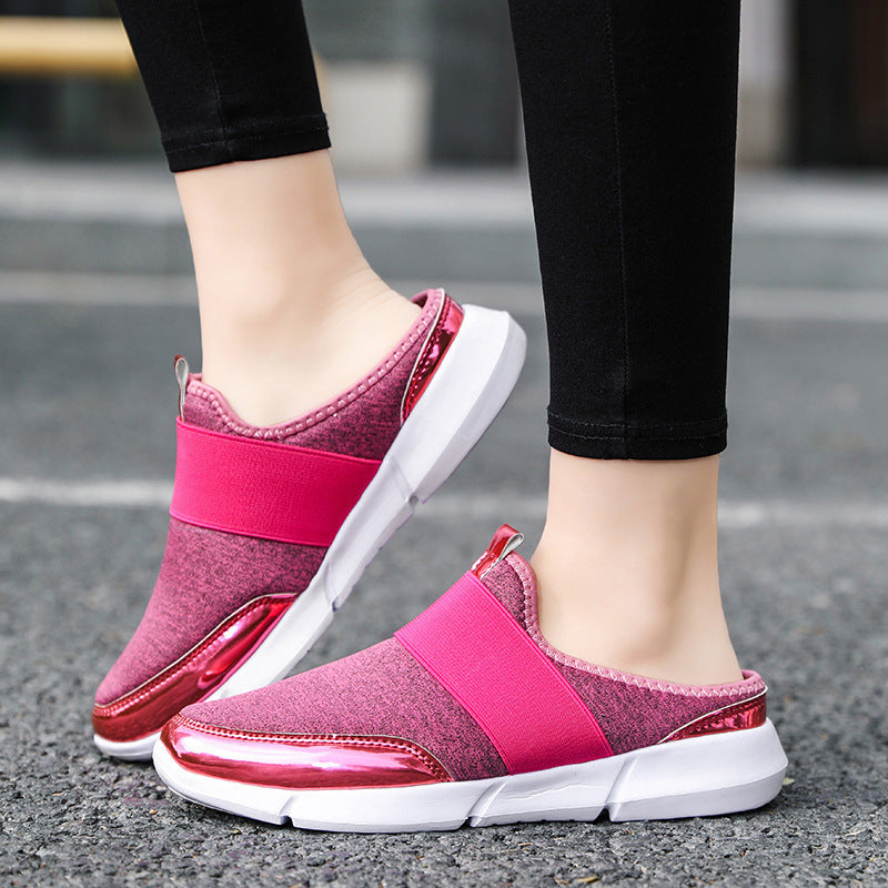 Damen Bequeme Slip-On Clogs mit elastischem Obermaterial EB