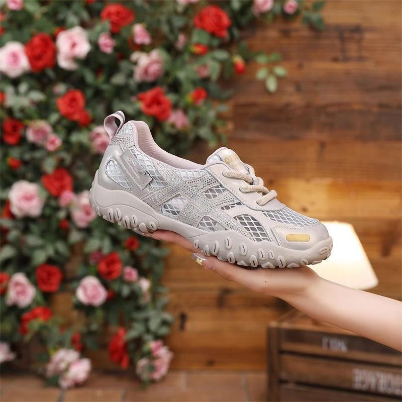 Damen Sportliche Freizeit-Sneaker mit atmungsaktivem Mesh-Obermaterial und rutschfester Sohle EB