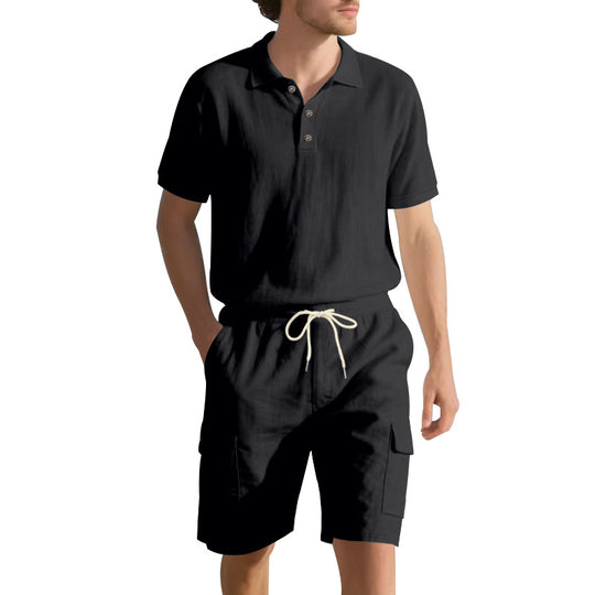 Herren Freizeit-Set mit atmungsaktivem Polo-Shirt und komfortablen Shorts EB