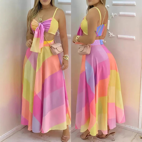Damen Maxikleid mit raffiniertem Knotendesign EB