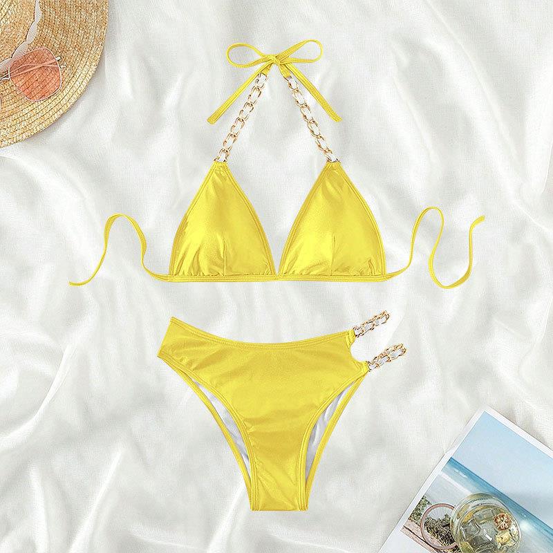 Damen Triangel-Bikini mit glamourösen Kettenakzenten EB