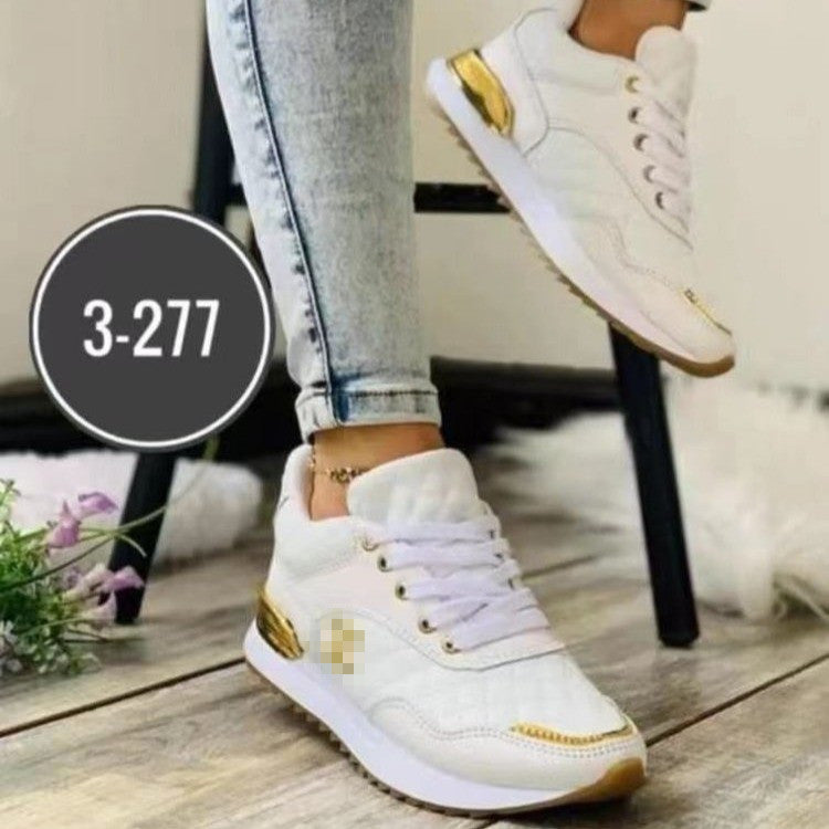Damen Sportliche Sneakers mit glänzenden Akzenten und dämpfender Sohle EB