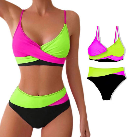 Damen Bunt gemusterter Sport-Bikini EB