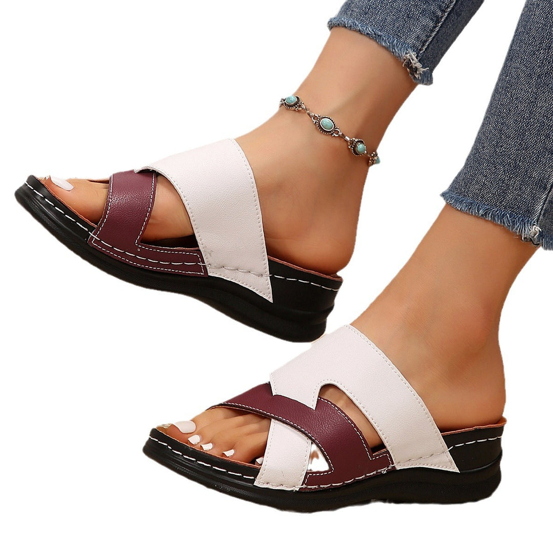 Damen Komfortable Clogs mit modischem Kreuzband-Design und ergonomischer Fußbettung EB