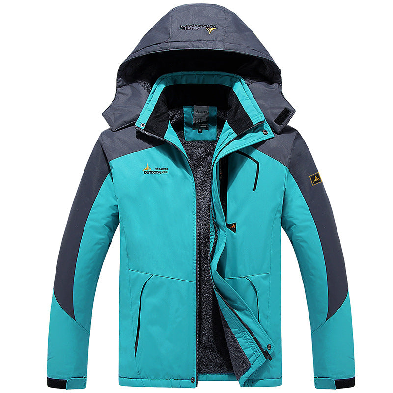 Herren multifunktionale wasserdichte Outdoorjacke mit abnehmbarem Fleece-Innenlayer und verstellbarer Kapuze EB
