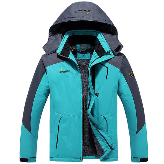 Herren multifunktionale wasserdichte Outdoorjacke mit abnehmbarem Fleece-Innenlayer und verstellbarer Kapuze EB