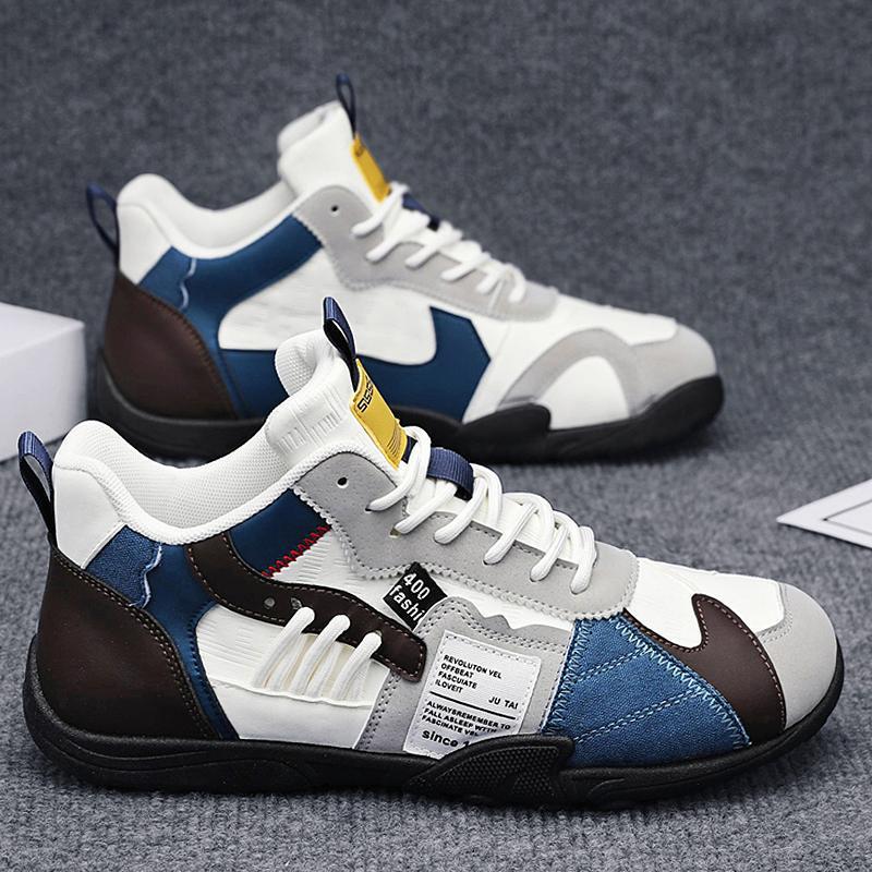 Herren mehrlagige Retro-City-Sneaker mit Wildleder- und Textilmix, gepolstertem Fersenkragen, atmungsaktiver Mesh-Zunge und griffiger Gummisohle EB
