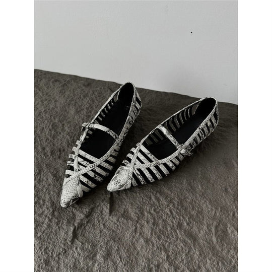Damen Riemchen Ballerinas mit transparentem Design EB