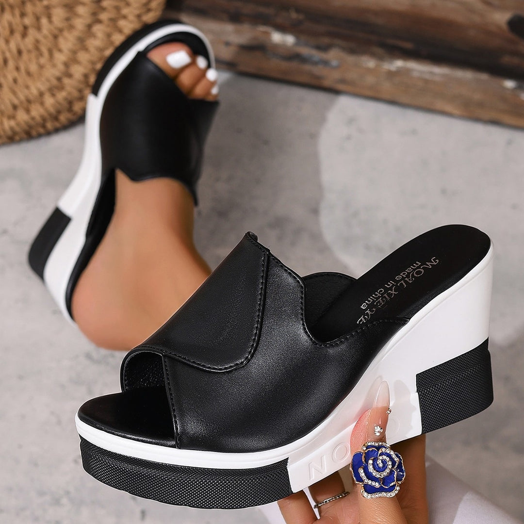 Damen Wedge-Pantoletten mit offener Zehenpartie EB