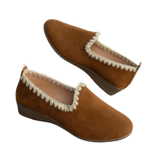 Damen Faltbare Clogs mit dekorativem Rüschensaum EB
