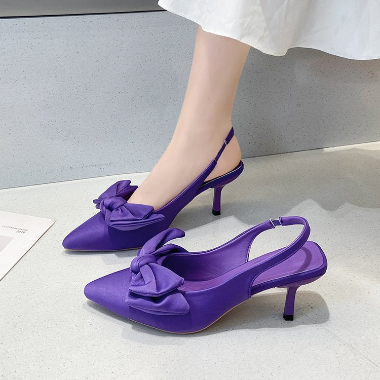 Damen Slingback-Pumps mit dekorativem Schleifen-Detail EB