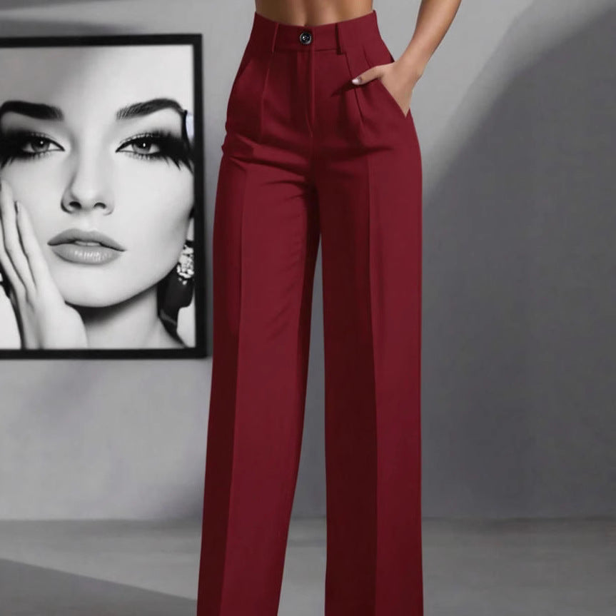 Damen elegante weite Bundfaltenhose EB