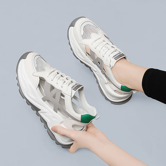 Damen Modische und komfortable Sneakers mit atmungsaktivem Mesh-Heel und stoßdämpfendem Fußbett EB