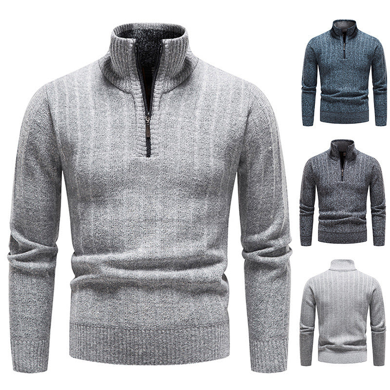 Herren modischer Strickpullover mit hohem Kragen EB