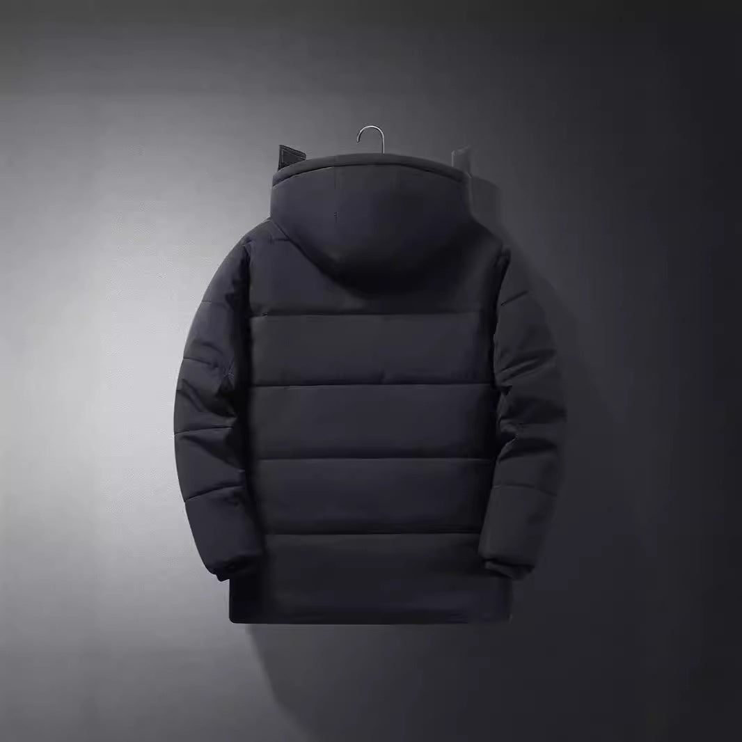 Herren Wattierte Thermojacke mit gesteppter Innenfüllung, Kunstfellkragen und Pattentaschen EB
