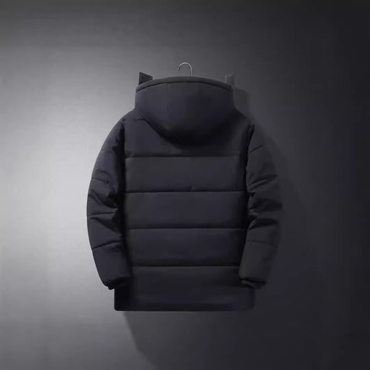 Herren Wattierte Thermojacke mit gesteppter Innenfüllung, Kunstfellkragen und Pattentaschen EB