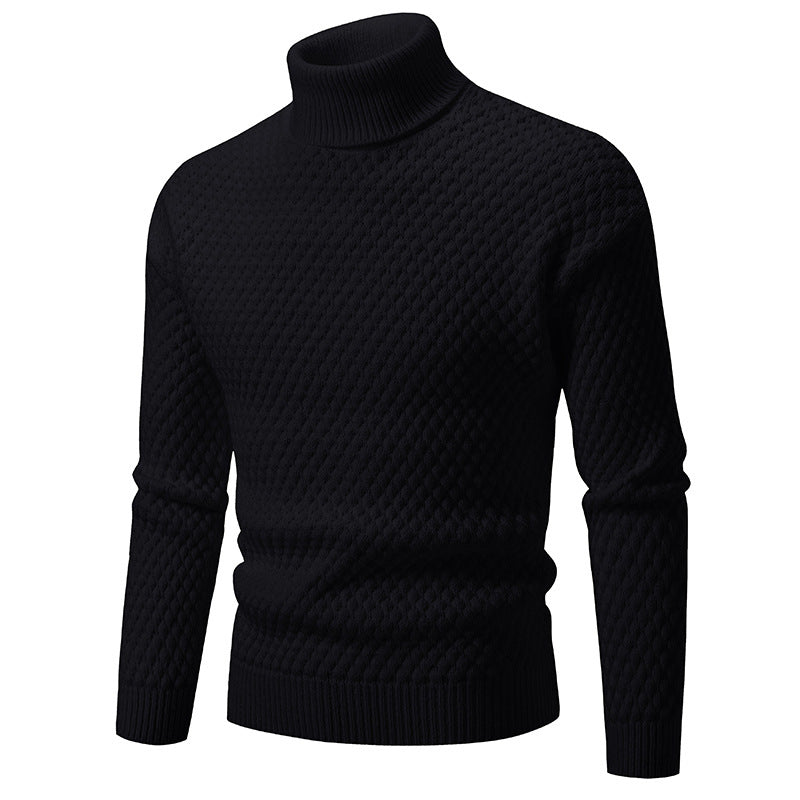Herren modischer Rollkragenpullover mit strukturierter Oberfläche EB