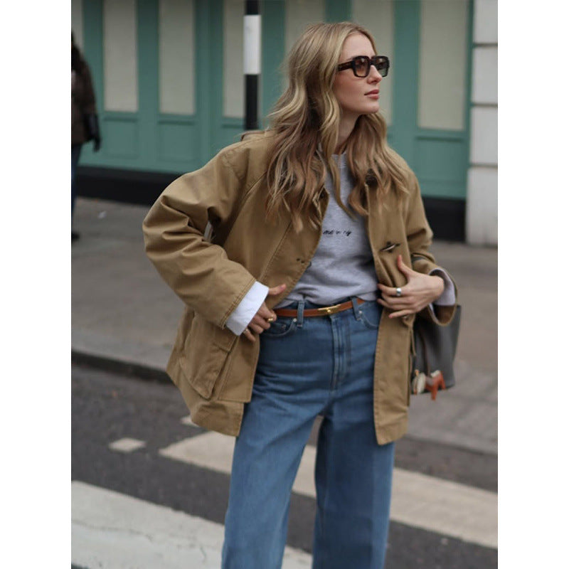 Damen Utility-Jacke mit klassischem Schnitt und hohem Kragen EB