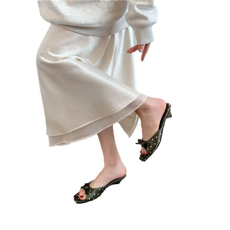 Damen Slingback Sandalen mit Punkten und eleganter Schleifenverzierung EB