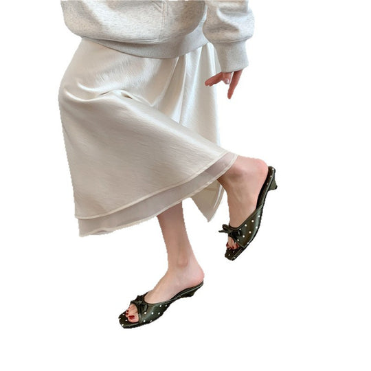 Damen Slingback Sandalen mit Punkten und eleganter Schleifenverzierung EB