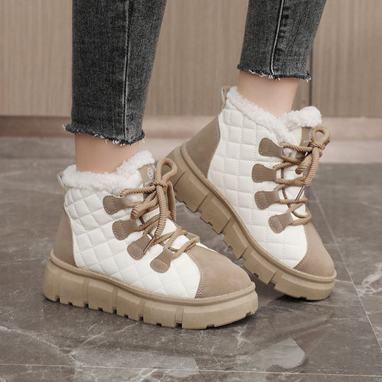 Damen Winterliche Sneakers mit robuster Profilsohle und kuscheligem Innenfutter EB
