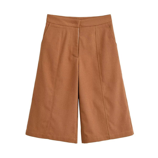 Damen weite Chino-Shorts mit eleganter Faltenlegung und praktischen Seitentaschen EB