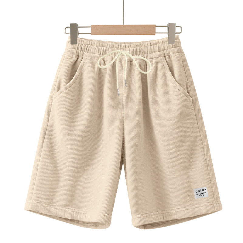 Herren nan knielange Lounge-Shorts im Rippenstrukturjersey mit elastischem Kordelzugbund und aufgesetzten Eingrifftaschen EB