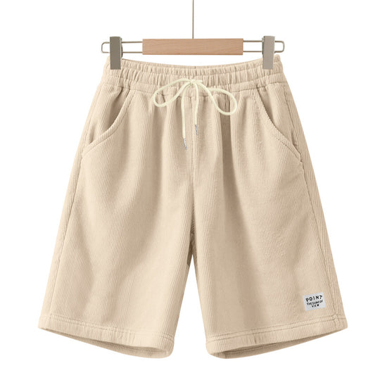 Herren nan knielange Lounge-Shorts im Rippenstrukturjersey mit elastischem Kordelzugbund und aufgesetzten Eingrifftaschen EB
