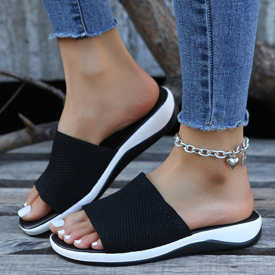 Damen bequeme Freizeitsandalen mit elastischem Obermaterial und ergonomischer Sohle EB