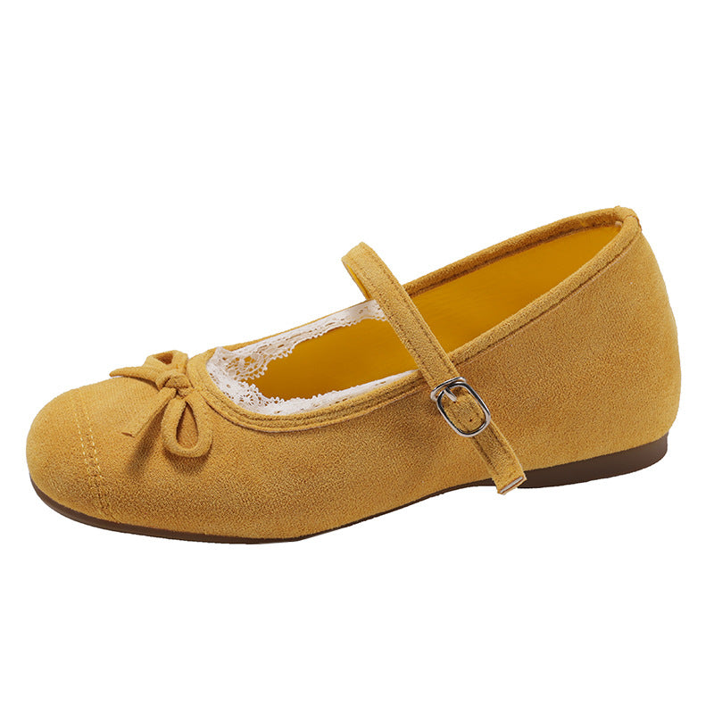 Damen elegante Ballerinas mit feiner Spitzenverzierung und praktischem Schnallenverschluss EB
