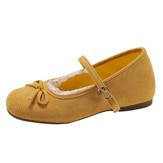 Damen elegante Ballerinas mit feiner Spitzenverzierung und praktischem Schnallenverschluss EB