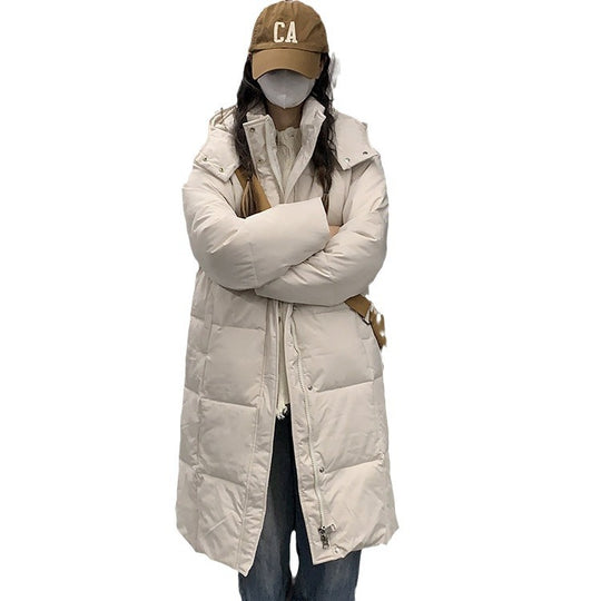 Damen Langer Steppmantel mit praktischen Taschen EB