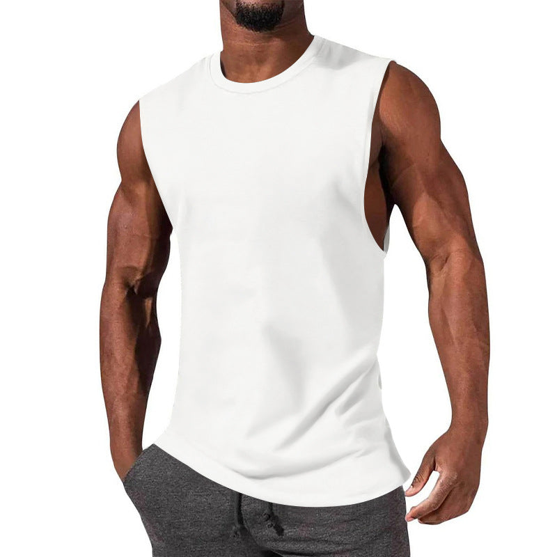 Herren nan athletisches Tanktop mit extra tiefem Armanschnitt und elastischem Baumwollmix EB