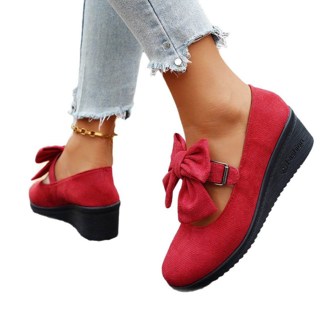 Damen Wedge-Sandalen mit dekorativem Schleifen-Detail EB