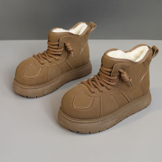 Damen warme hochgeschnittene Sneakers mit kuscheligem Innenfutter EB