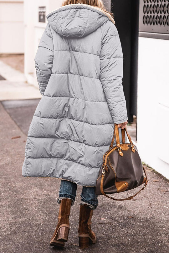 Damen lange, gefütterte Winterjacke mit Fleece-Futter EB