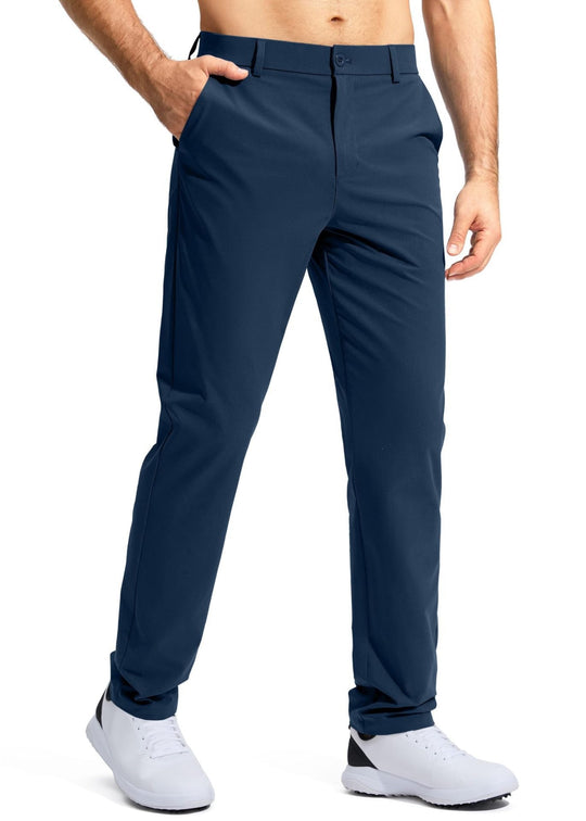 Herren nan elastische Golftwill-Hose mit geradem Schnitt, knitterfreiem Material und verdeckter Reißverschlusstasche EB