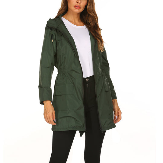 Damen Outdoor-Jacke mit verstellbarer Kapuze und elastischem Bund EB