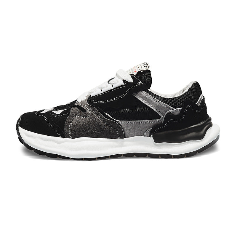 Herren retro-inspirierte Komfort-Sneaker mit Wildleder- und Mesh-Mix, gedämpfter Wellenlaufsohle und gepolstertem Knöchelkragen EB