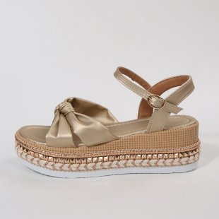 Damen Plattform-Sandalen mit raffinierter Knotenoptik EB