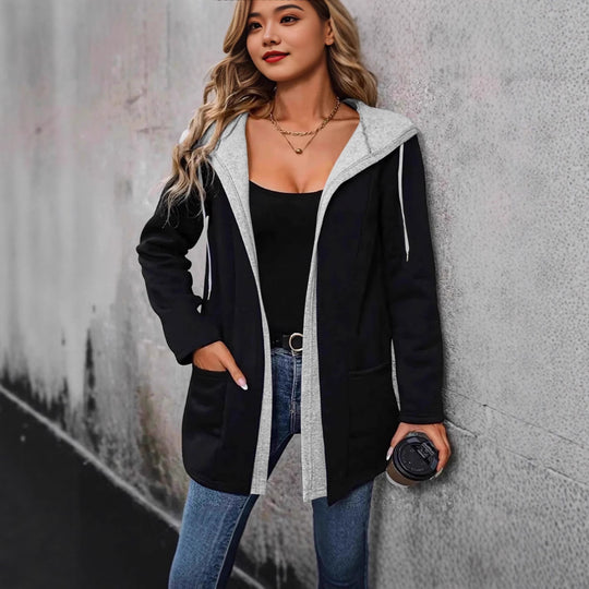 Damen Lässige Kapuzenjacke mit praktischen Taschen und modernem Schnitt EB