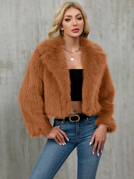Damen Eleganter Kunstfellbolero EB