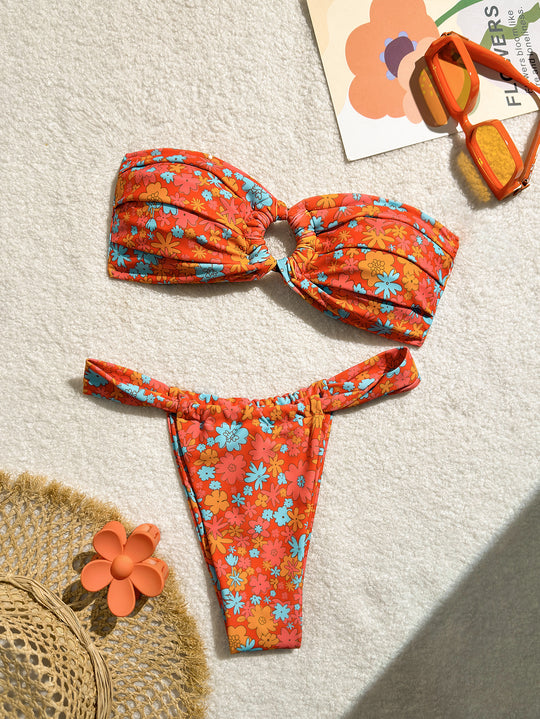 Damen Bandeau-Bikini mit stylischem Knotendesign EB